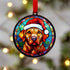 Labrador Fox Red in Santa Hat Suncatcher Decoration